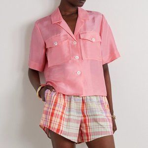 OROTON Silk-Taffeta Shirt in Pink (NWT)